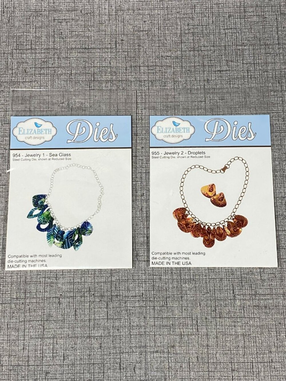 RETIRED Two Elizabeth Craft Design cutting dies Jewelry Sets 1 & 2 NEW